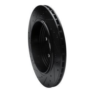 Dodge Durango Brake Rotor (1) - Rear Right - R1 Concepts - Drilled & Slotted - Black - `11-`25